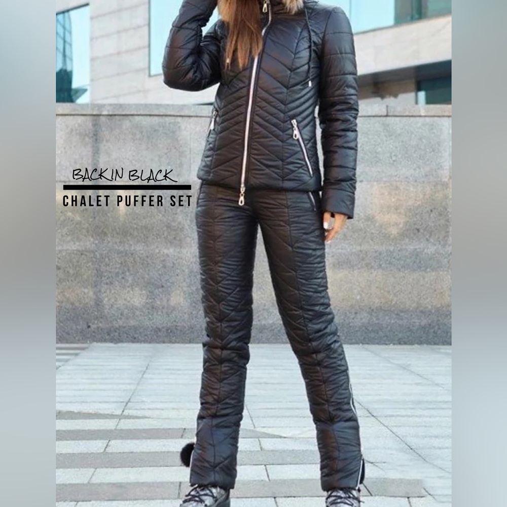 Chalet Puffer coordinate snow / ski jacket & high waisted pant set XL - Picture 4 of 16